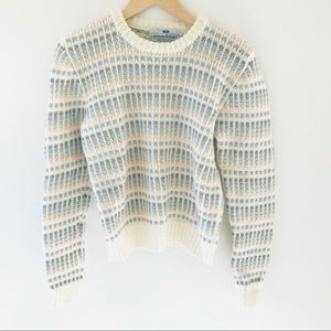 Vintage Wool Pastel Rainbow Stripe Crew Neck Sweater